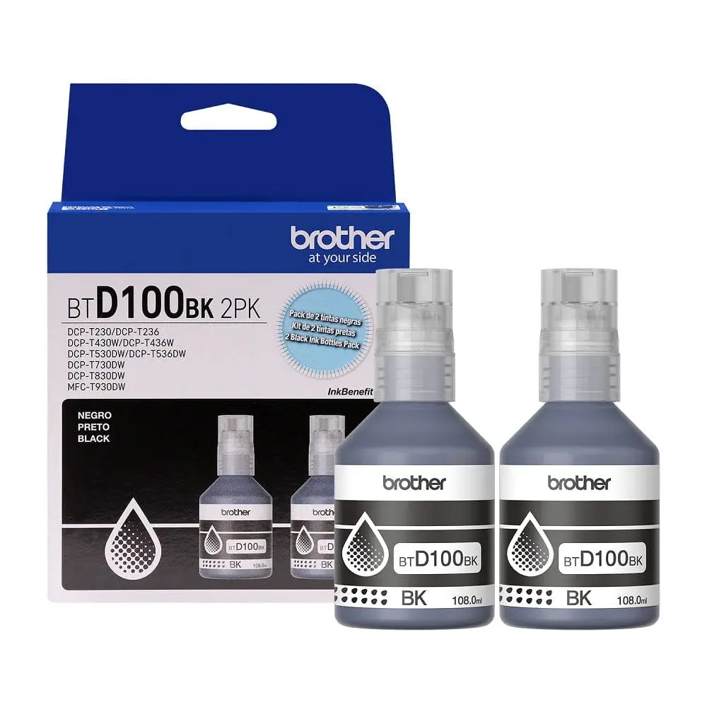 Pack Botella De Tinta Btd100Bk2Pk 2Xnegro