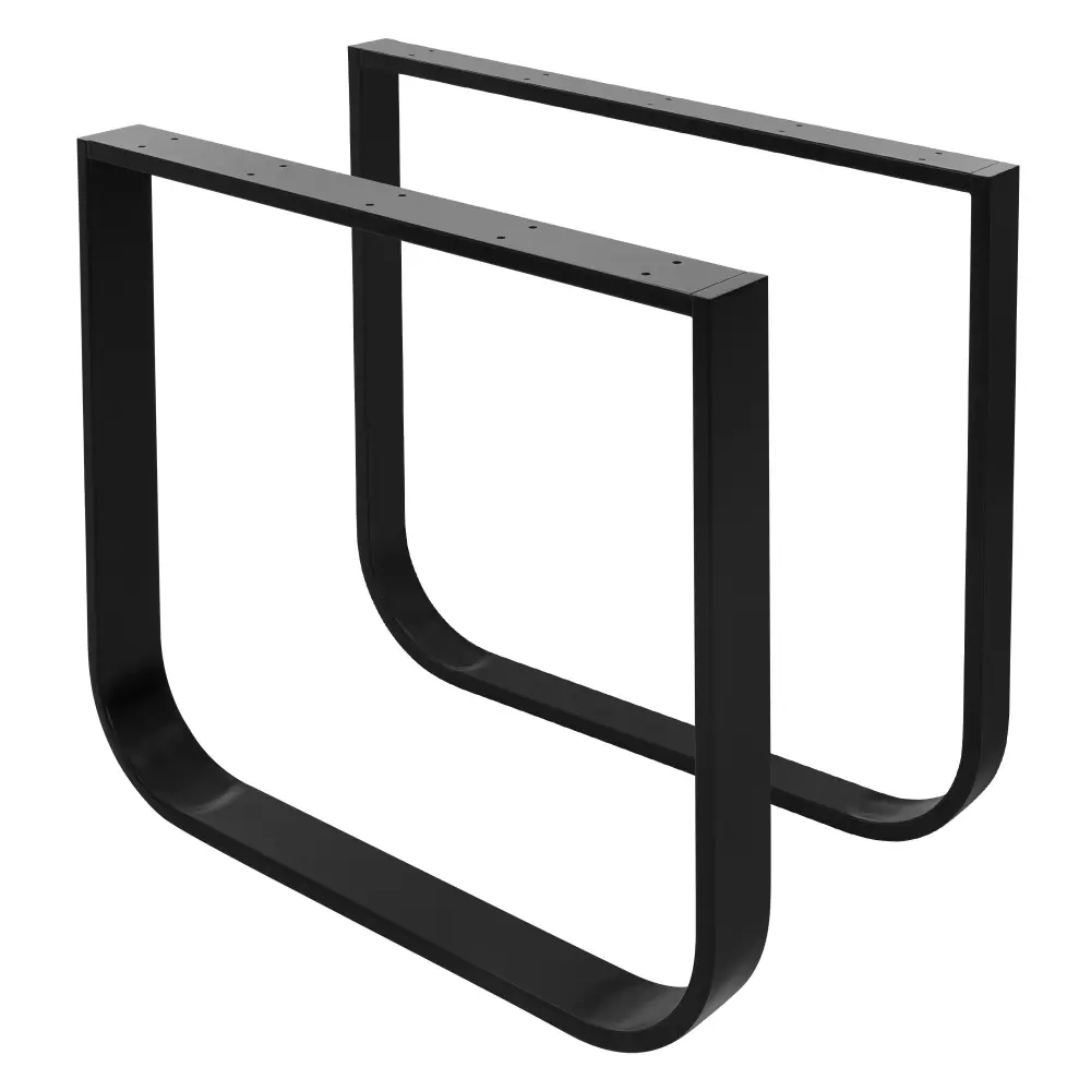 2x patas de mesa en forma de o 80 x al72 cm negro soportes acero