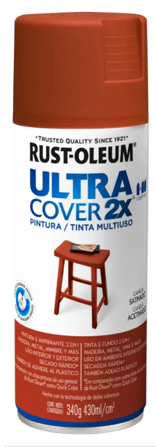 Pintura multiusos en aerosol satinado ultra cover 2x - canela satinado