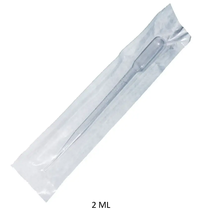 Pipetas Plástico 2 ml. Estériles. Bolsa Individual. Graduadas.