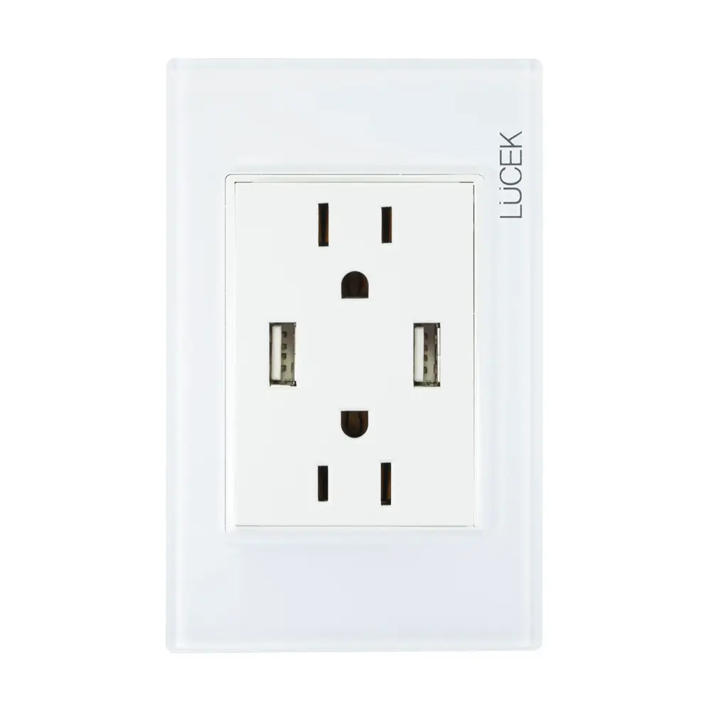 Placa 2 Contactos 2 USB Blanco Colors