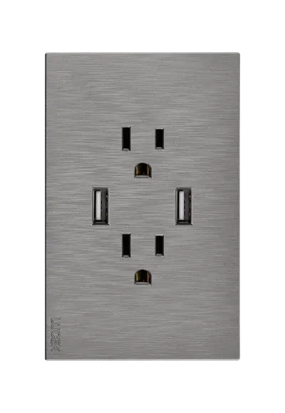 Placa 2 Contactos 2 USB Lucek Flat Plata