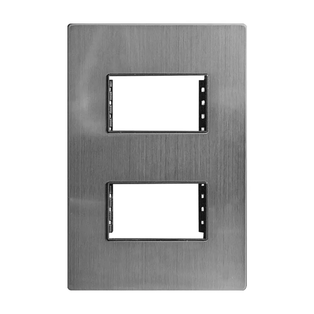Placa 2 ventanas acero grafito Pro Supplier SPM-11
