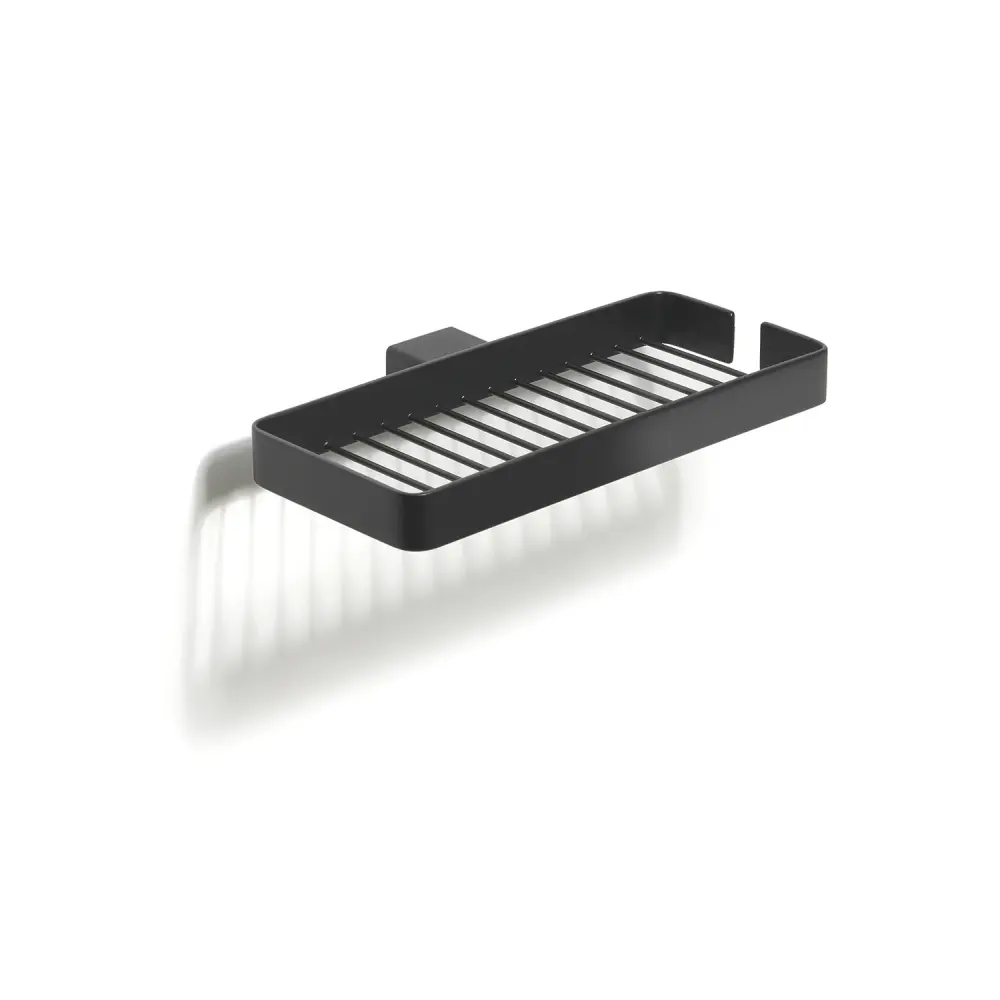 Portaobjetos de ducha doble de pared Gedy serie Lounge - Negro Mate