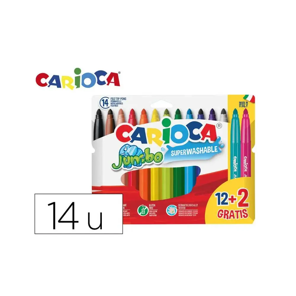 Rotuladores De Colores Maxi 12 + 2 Colores - Carioca