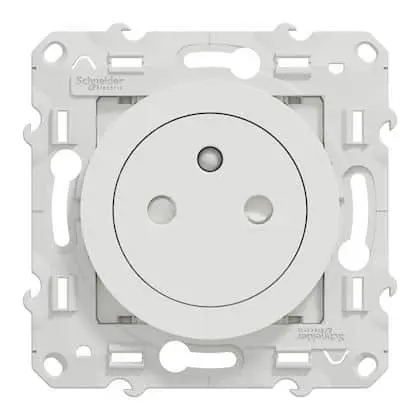 Schneider Odace prise de courant - 2P+T affleurante blanc - connexion rapide - S520052
