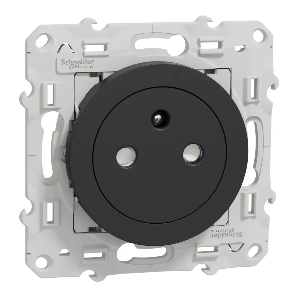 Schneider Odace - Prise de courant 2P+T affleurante anthracite - S540052
