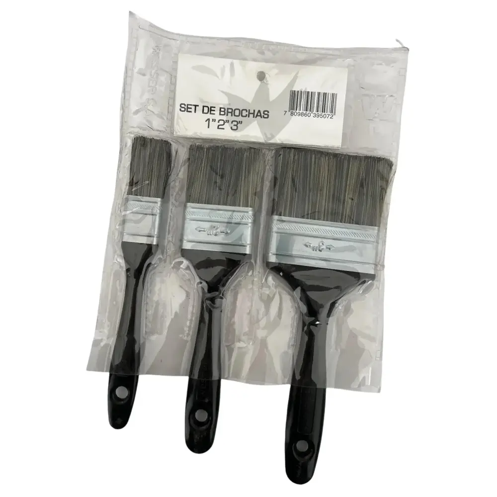 Set de Brochas Mango Plastico 1" - 2" - 3"