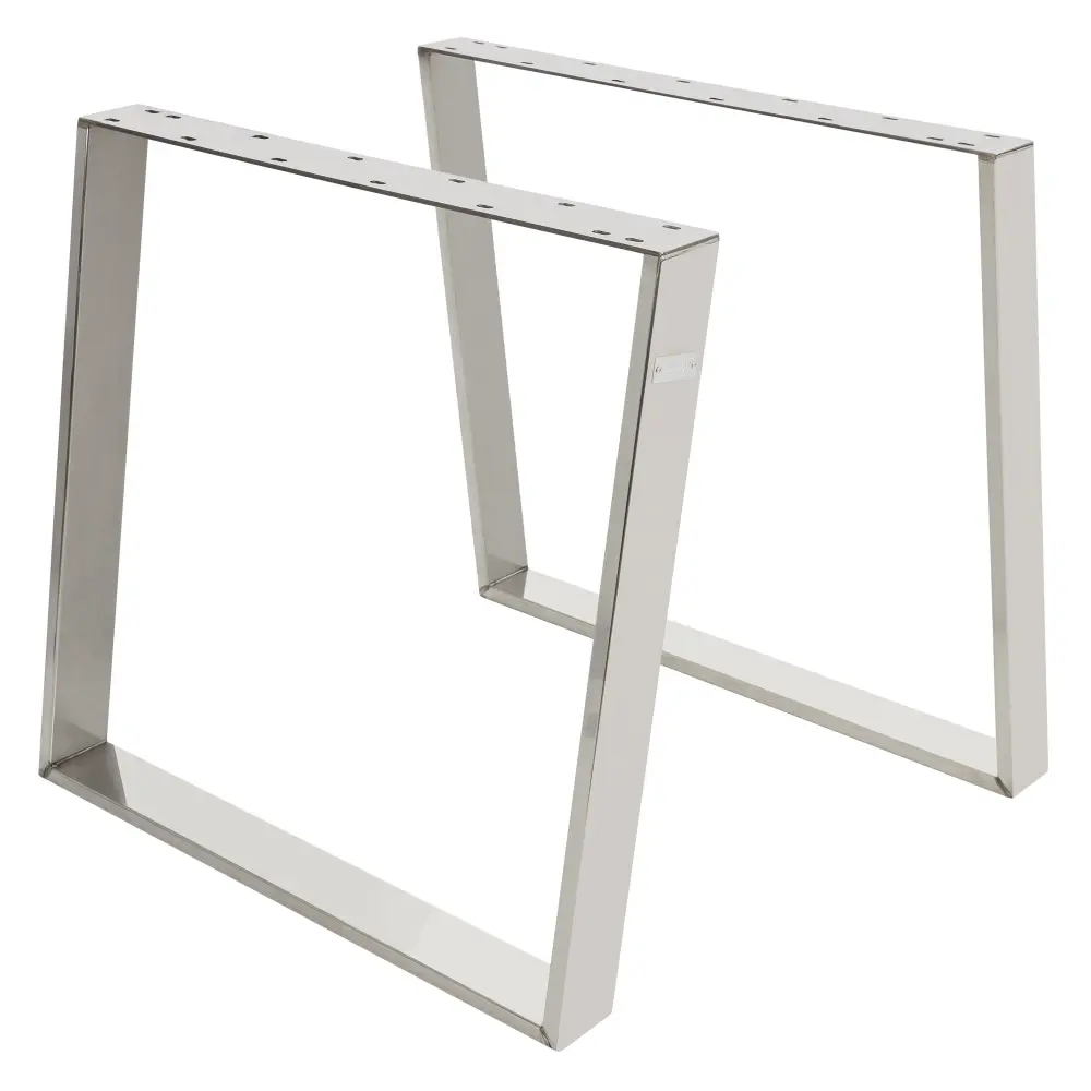 2x set patas para mesa 80 grados plateado soporte de acero inoxidable