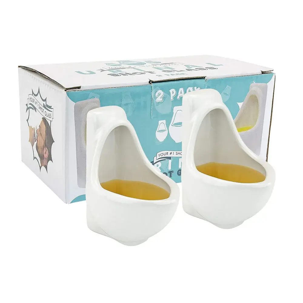 Set 2 Shot de Céramica en Forma de Mingitorio Urinal