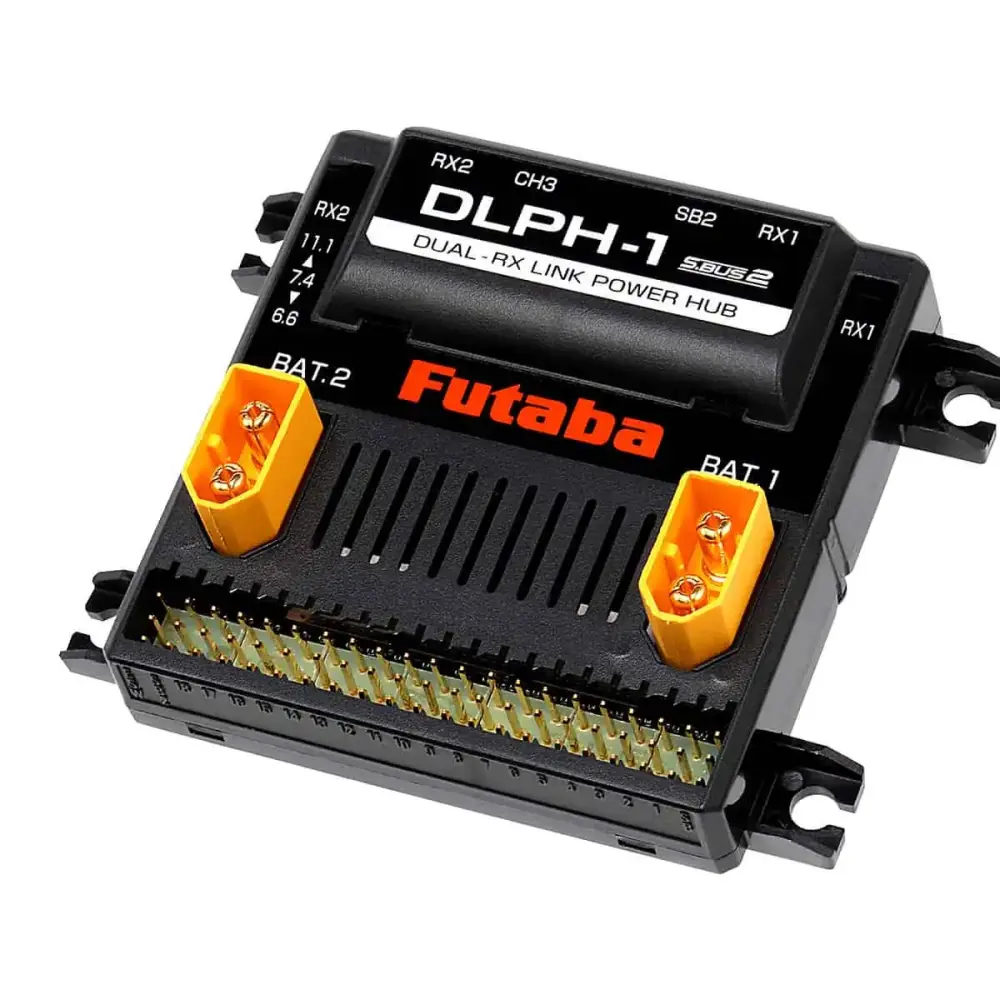 Sistema Futaba DLPH-1 Dual Link: diversidad de receptor gemelo con potencia de diversidad, para aviones grandes