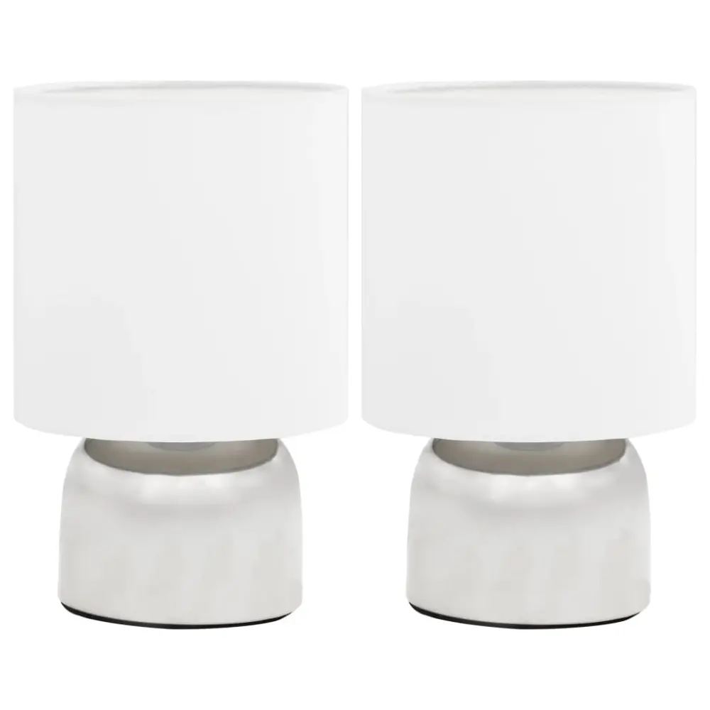 vidaXL lámparas de mesa táctiles 2 unidades blanco e14