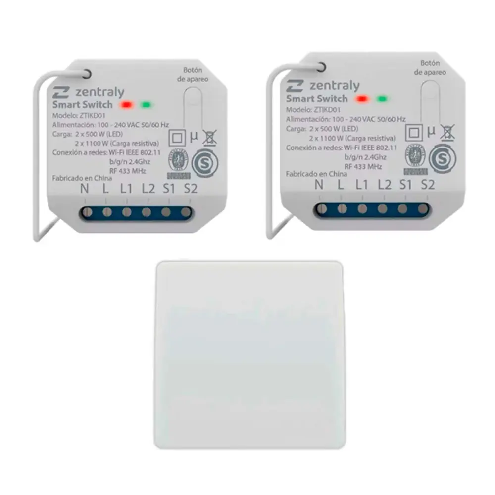 ZENTRALY 2 SMART SWITCH DUAL Y LLAVE INTUITIVO KINETIC