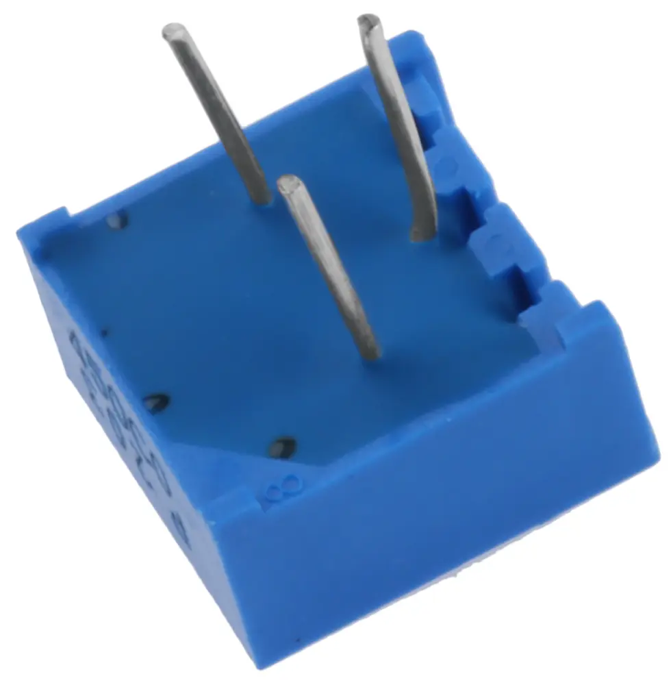 Potenciómetro para PCB Bourns serie 3386, 20kΩ máximo, ±10%, ±100ppm/°C, 0.5W, Montaje en orificio pasante | 3386P-1...