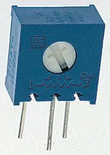Potenciómetro para PCB Bourns serie 3386, 5kΩ máximo, ±10%, ±100ppm/°C, 0.5W, Montaje en orificio pasante | 3386H-1-...
