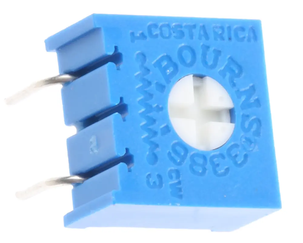 Potenciómetro para PCB Bourns serie 3386, 100kΩ máximo, ±10%, ±100ppm/°C, 0.5W, Montaje en orificio pasante | 3386G-...