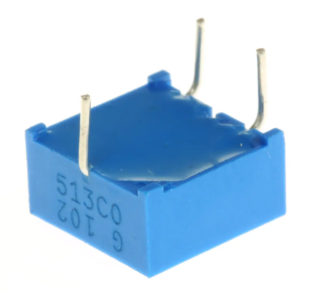 Potenciómetro para PCB Bourns serie 3386, 1kΩ máximo, ±10%, ±100ppm/°C, 0.5W, Montaje en orificio pasante | 3386G-1-...