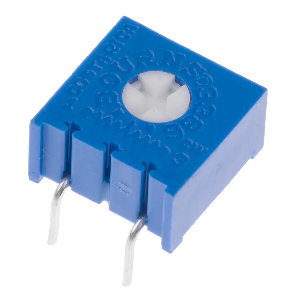 Potenciómetro para PCB Bourns serie 3386, 10kΩ máximo, ±10%, ±100ppm/°C, 0.5W, Montaje en orificio pasante | 3386G-1...