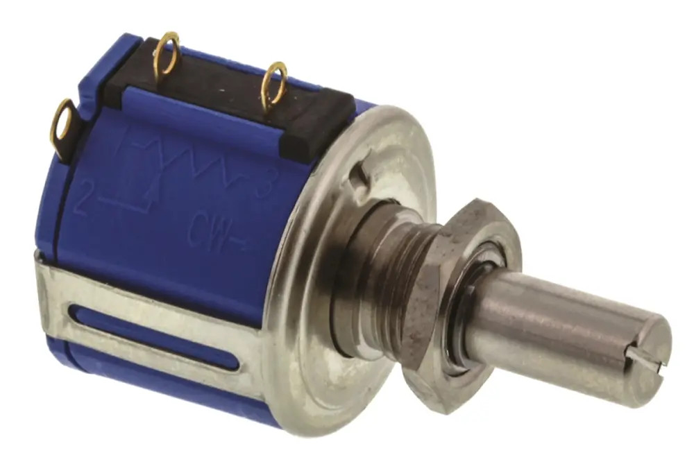 Potenciómetro de 20kΩ, ±5%, 2W, serie 3540, 1 módulo, 10 vueltas, Eje ranurado, eje de 6,35 mm de Ø, Montaje en Panel...