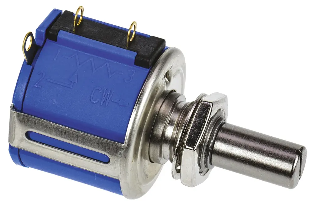 Potenciómetro de 500Ω, ±5%, 2W, serie 3540, 1 módulo, 10 vueltas, Eje ranurado, eje de 6,35 mm de Ø, Montaje en Panel...