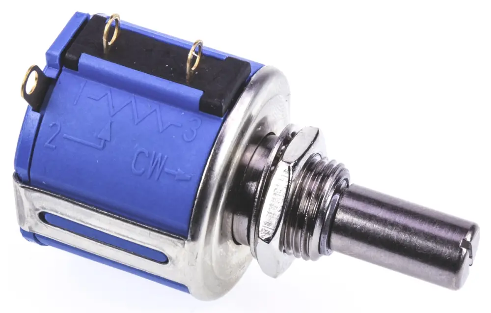 Potenciómetro de 50kΩ, ±5%, 2W, serie 3540, 1 módulo, 10 vueltas, Eje ranurado, eje de 6,35 mm de Ø, Montaje en Panel...