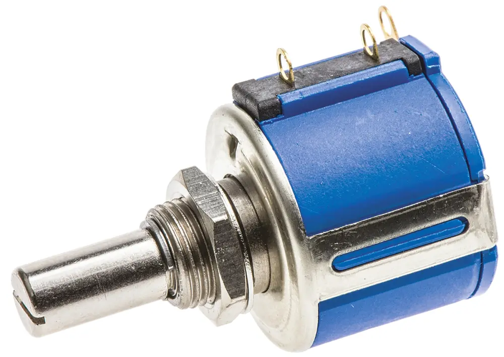 Potenciómetro de 5kΩ, ±5%, 2W, serie 3540, 1 módulo, 10 vueltas, Eje ranurado, eje de 6,35 mm de Ø, Montaje en Panel ...