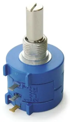 Potenciómetro de 1kΩ, ±5%, 2W, serie 3590, 1 módulo, 10 vueltas, Eje ranurado, eje de 6,35 mm de Ø, Montaje de | 3590...