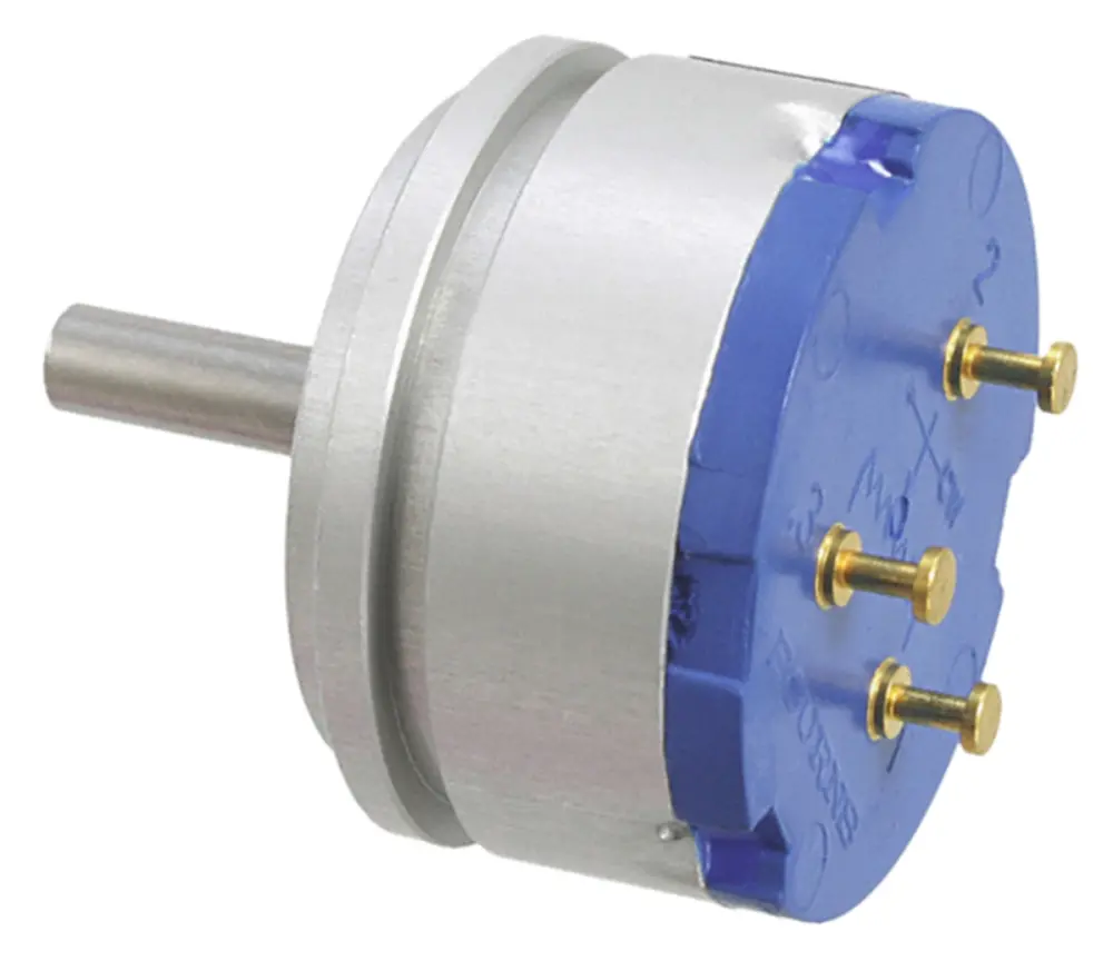 Potenciómetro de 5kΩ, ±10%, 1W, serie 6538, 1 módulo, 1 vuelta, Eje redondo, eje de 3,18 mm de Ø, Montaje trasero | 6...