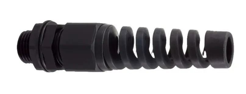 Prensaestopas de Nylon 66 Negro, rosca M16, contratuerca incluida, IP68, Pirorretardante, autoextinguible
