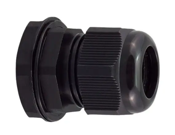 Prensaestopas de Nylon 66 Negro, rosca PG7, contratuerca incluida, IP68, Pirorretardante, autoextinguible