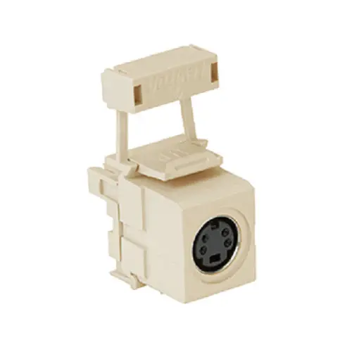 Leviton S-Video 110-Termination QuickPort Connector Light Almond 40734-SVT