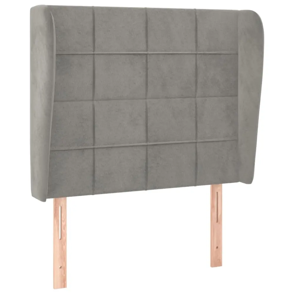 vidaXL cabecero con orejas de terciopelo gris obvio 93x23x118/128 cm