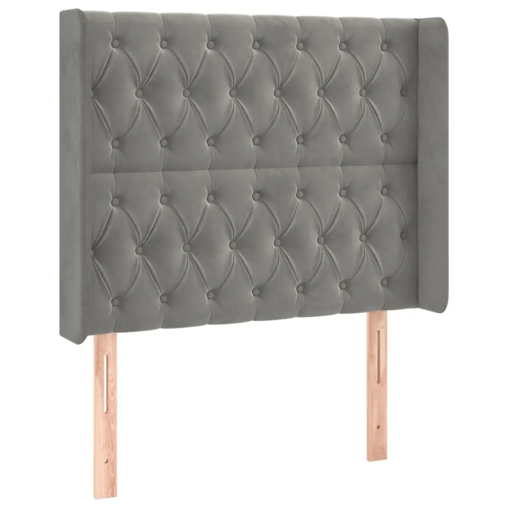 vidaXL cabecero con orejas de terciopelo gris obvio 103x16x118/128 cm
