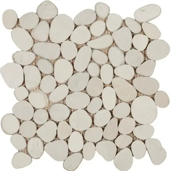 Mosaico De Piedra Genuino Mate 30X30cm White - Porcelamika River