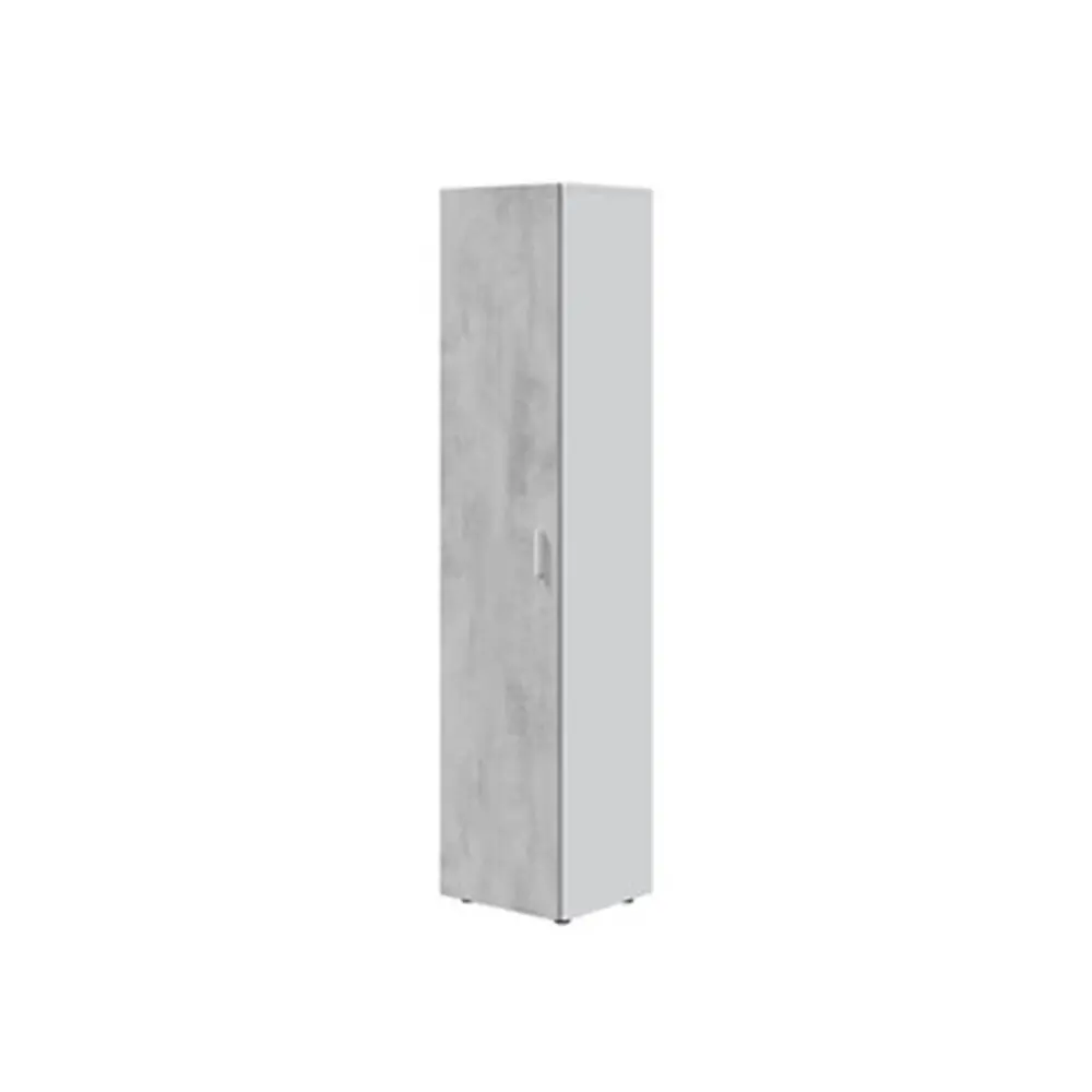 Mueble alto con 3 estantes ajustables en altura línea Multiuso - Blanco Cemento
