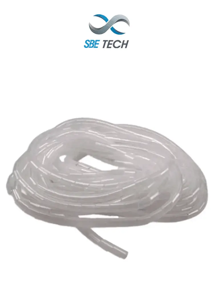 SBETECH SBEESP12 - Organizador de cable en espiral blanco, 1/2", 10 metros, en rollo de Alta Velocidad