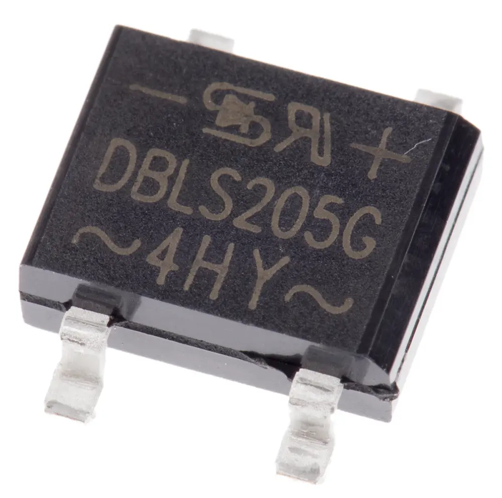 Rectificador en puente, DBLS205G RD, Monofásico, 2A 600V, Conexión de silicio DBLS, 4 pines Taiwan Semiconductor