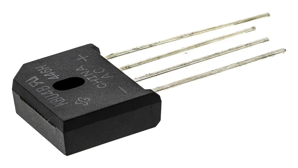Rectificador en puente, KBU4B-E4/51, Monofásico, 4A 100V, Conexión de silicio KBU, 4 pines Vishay