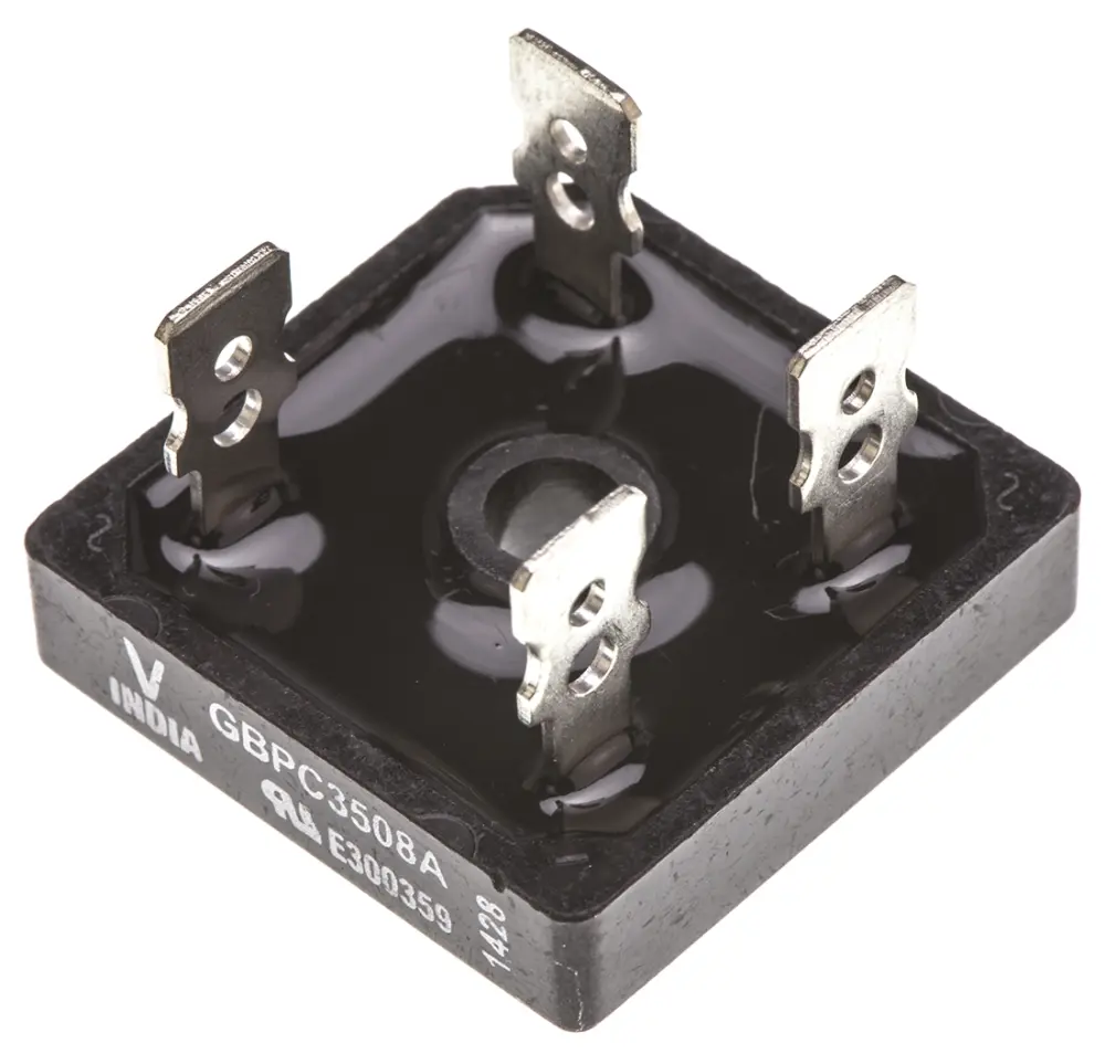 Rectificador en puente, VS-GBPC3508A, Monofásico, 35A 800V, Conexión de silicio GBPC-, 4 pines Vishay