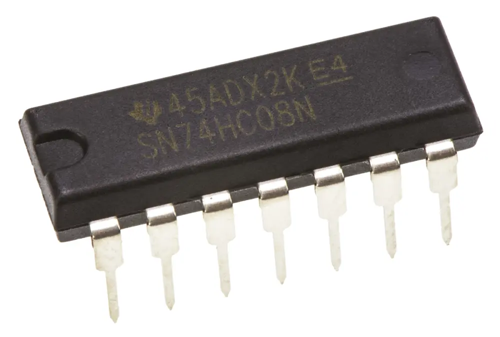 Y: Puerta lógica, SN74HC08N, HC, Quad 5.2mA PDIP 14 pines 2 No Texas Instruments