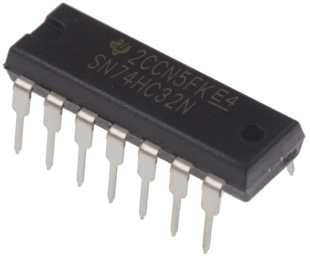 O: Puerta lógica, SN74HC32N, HC, Quad 5.2mA PDIP 14 pines 2 No Texas Instruments