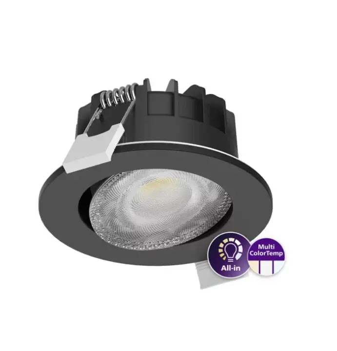 Spot LED noir 6W dimmable 550lm IP65 - 60° température 827-830-840 - Philips 208889