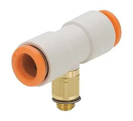Racor neumático SMC KQ2, Adaptador de rosca en T, con. Encaje presión, 5/32 , con. B Encaje presión, 5/32 | KQ2T03-32A