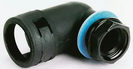 Racor para conducto PMA, Acodado 90° de PA 6 Gris, tamaño nom. 29mm, rosca M32, IP66 | SVWD-M329GT