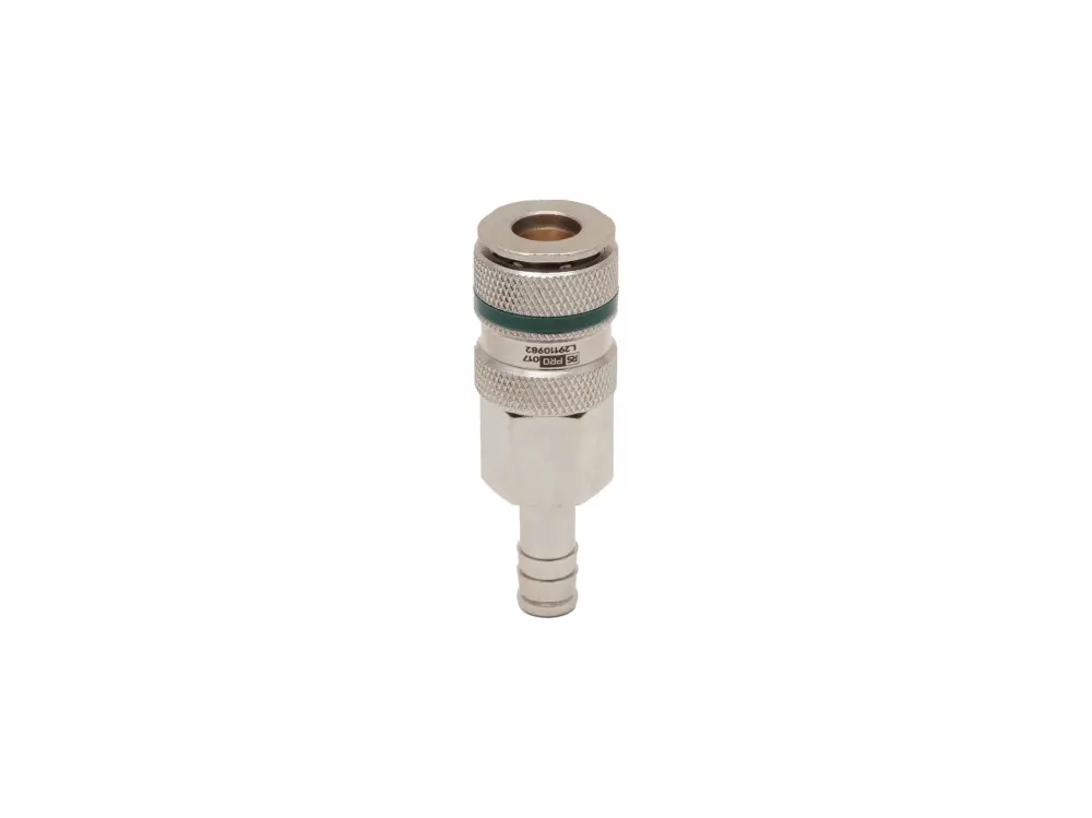 Enchufe rápido de Latón, Acero con espiga para manguera de 10mm, Rectus 17, Schrader NW5