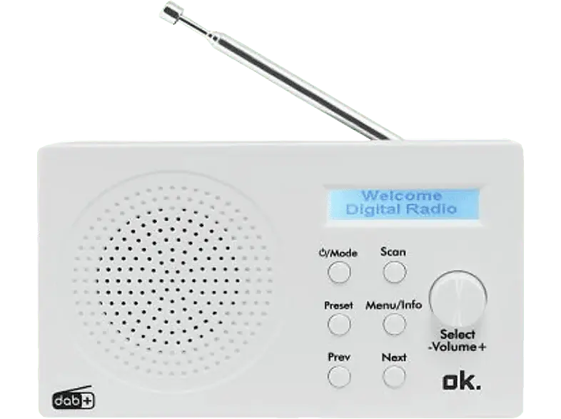 OK. Radio manejable Bluetooth DAB+ Blanc (ORD 101 BT-WT-1) para Emergencias