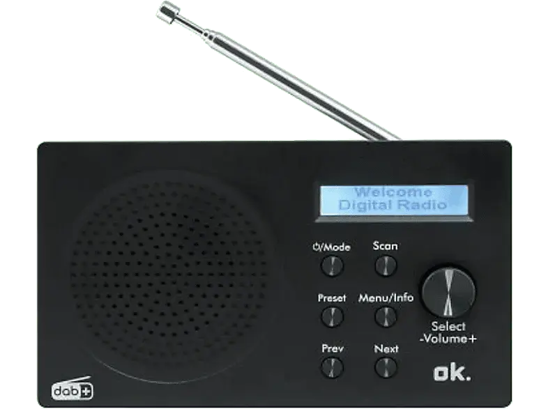 OK. Radio móvil Bluetooth DAB+ Noir (ORD 101 BT-B-1) Radio DAB Noir