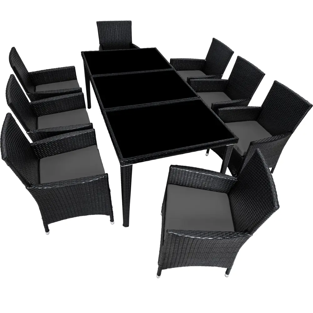 Alfombrilla de Gaming Conjunto de ratán y aluminio menorca, negro