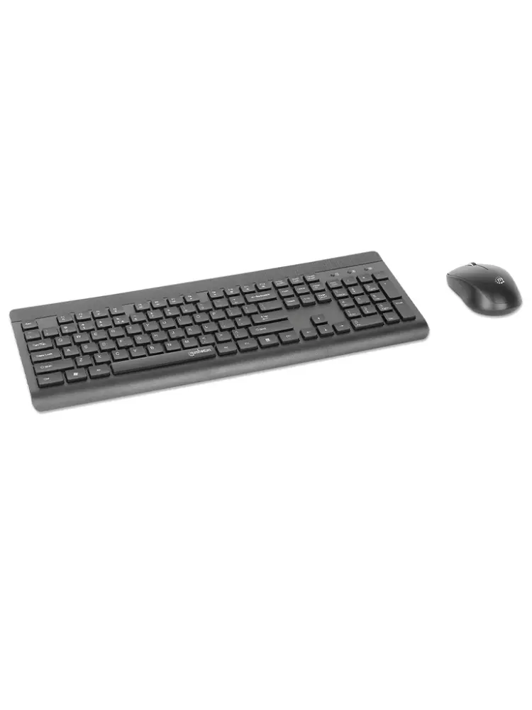 MANHATTAN - 180771 - Kit de teclado y mouse óptico inalámbricos / Un solo receptor USB- Nano para ambos, teclado inalám...