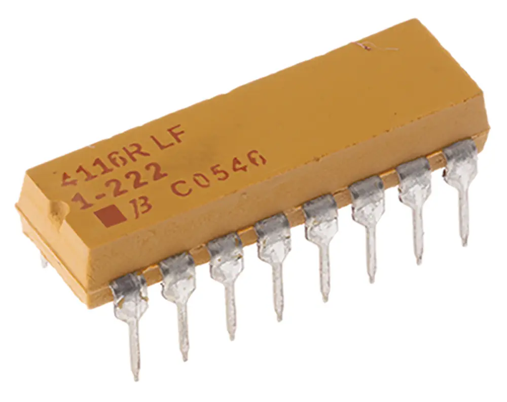 Matriz de resistencias Bourns, 2.2kΩ, ±2%, , aislado, 8 resistencias, 2.25W, DIP, Serie 4100R, Montaje en orificio | 411...